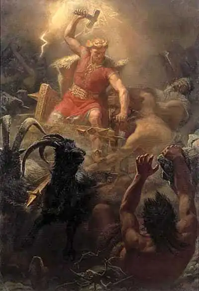Thor. Painting by Mårten Eskil Winge (1825-1896).